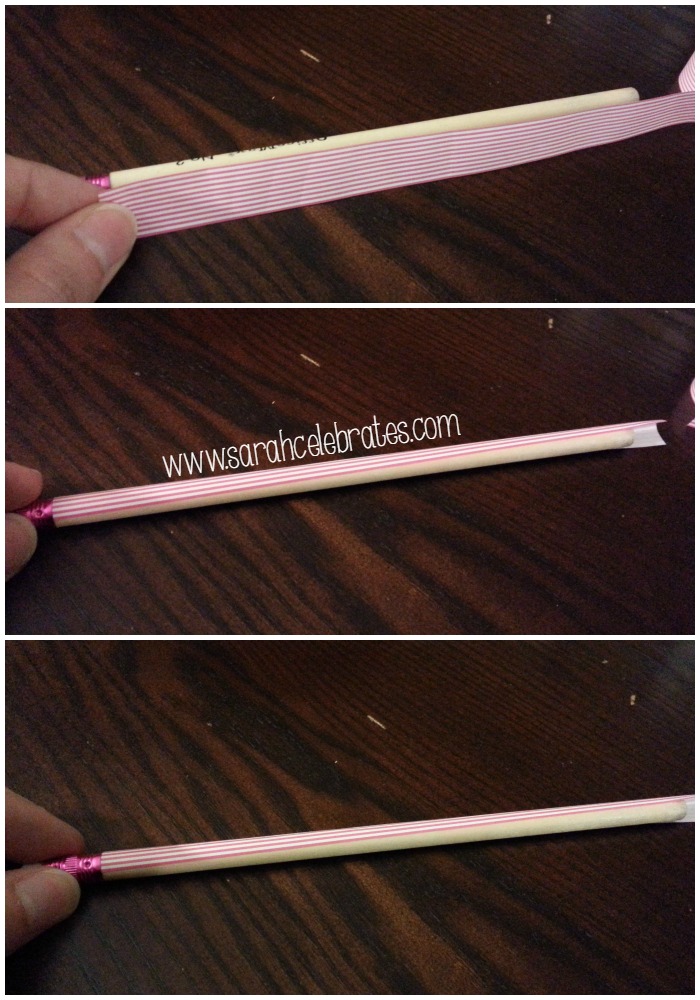 Washi Tape Pencils - Apply Tape to Half of Pencil