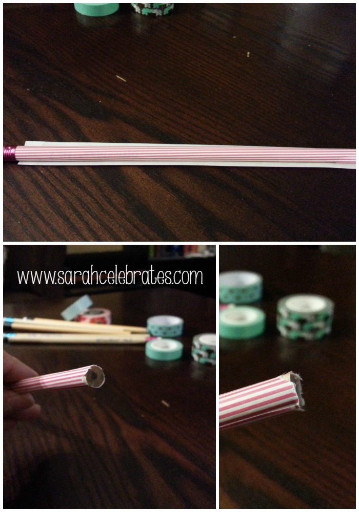 Washi Tape Pencils - Apply Tape to Other Half of Pencil