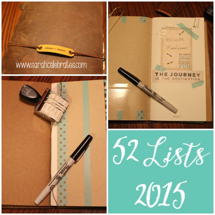 52 Lists 2015 in Midori Travelers Notebook | Sarah Celebrates