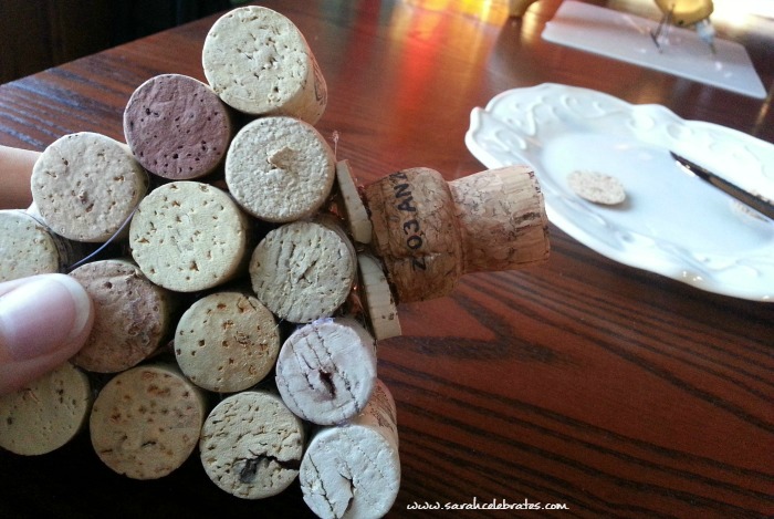 Wine Cork Tree - Making the trunk |Sarah Celebrates