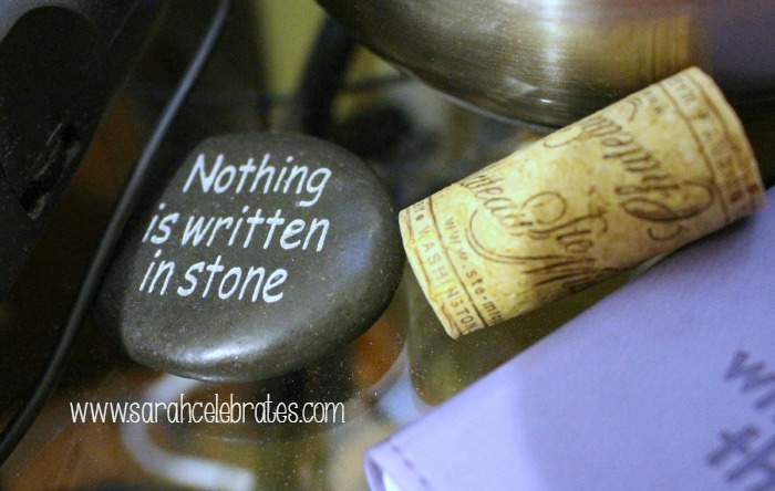 52 Lists 2015 - List 5 - Beside My Bed, Stone and Wine Cork | Sarah Celebrates