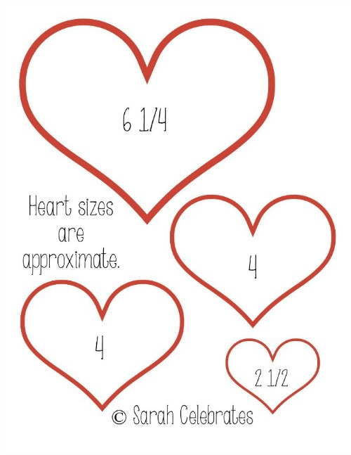 Grapevine Wreath with Felt Hearts - Heart Template | Sarah Celebrates