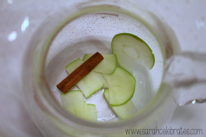 Well With Water - Apple Cinnamon Water - Apples, Cinnamon and Ice to Pitcher | Sarah Celebrates