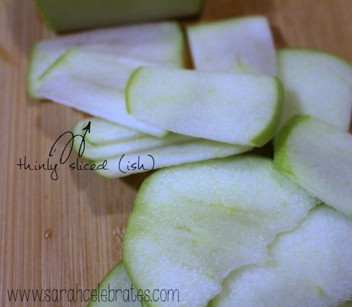 Well With Water - Apple Cinnamon Water - Thinly Slice Apple | Sarah Celebrates