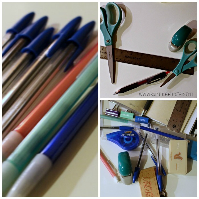 52 Lists 2015 - List 7 - Must Have Office Supplies, pens,stuff and ruler | Sarah Celebrates