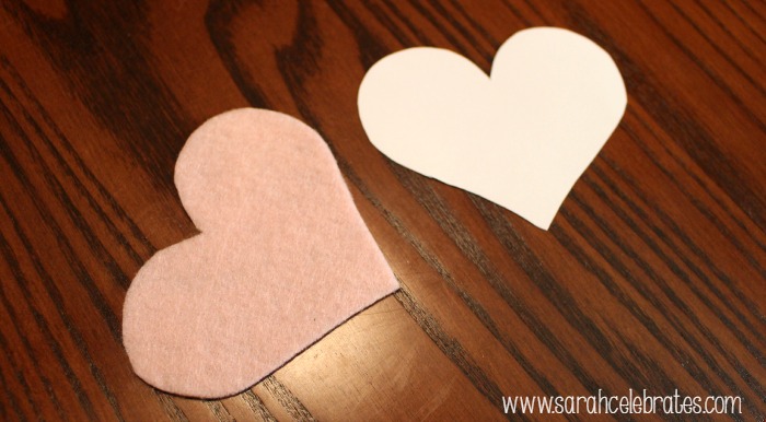 Felt Heart Bookmarks - Use heart template to make felt heart | Sarah Celebrates