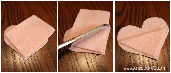 Felt Heart Bookmarks -Creating the pocket | Sarah Celebrates
