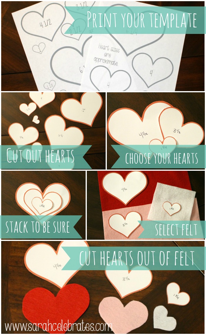 Grapevine Wreath w/ Felt Hearts - making the hearts | Sarah Celebrates #gettingmycrafton