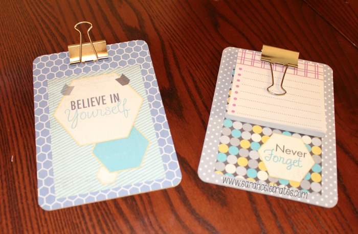 Mini Clipboards by Sarah Celebrates - Believe in Yourself and Never Forget