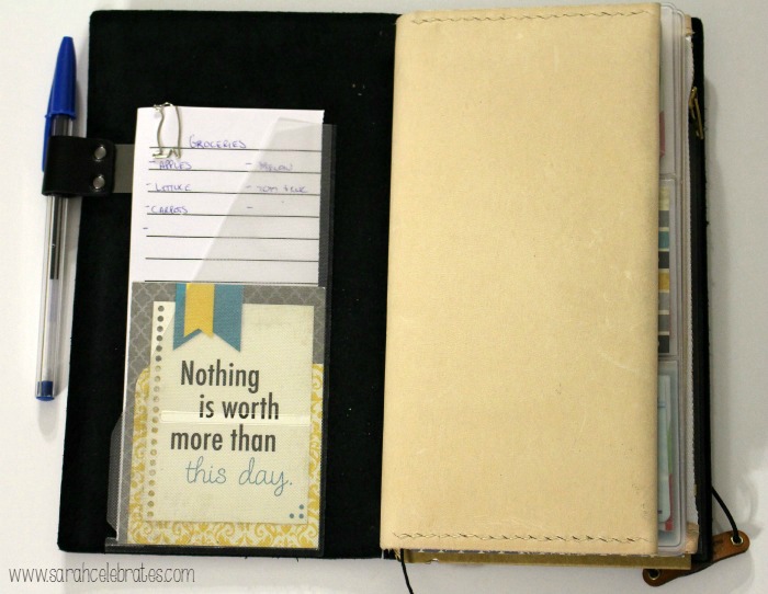 Way Cool Wallet - Original Midori Travelers Notebook As A Wallet, front pocket | Sarah Celebrates