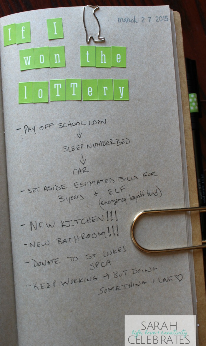 52 Lists 2015 - List 13 - If I Won The Lottery | Sarah Celebrates