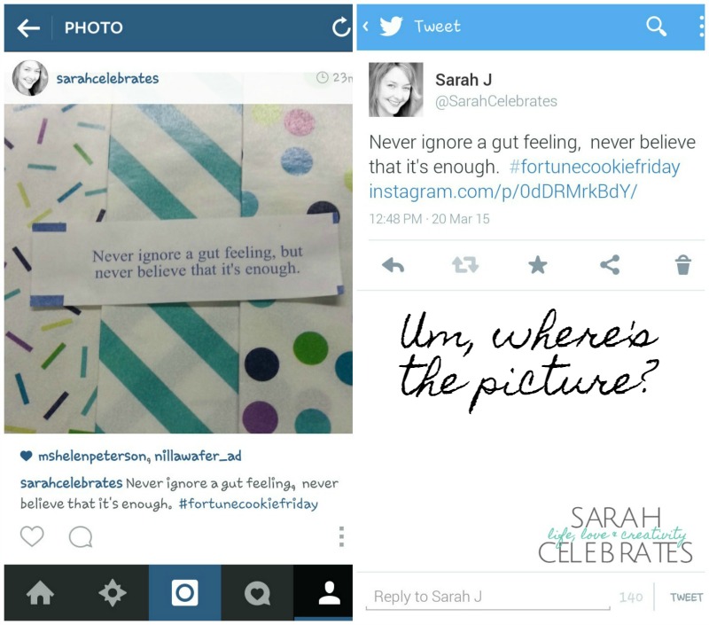 Tale of Two Images - Instagram Image Using Share To Twitter | Sarah Celebrates