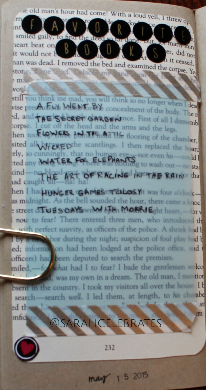 #52Lists2015 List 20 - Favorite Books | Sarah Celebrates