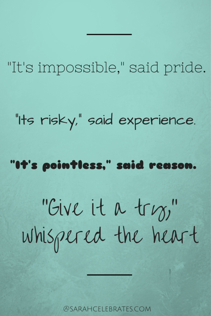 Give It A Try - Monday Motivation - Sarah Celebrates