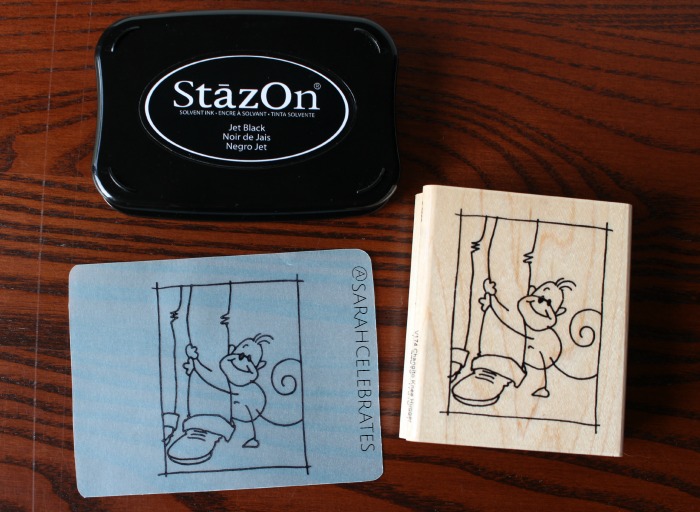 Fathers Day Card - Stuck On You - Stamp on Vellum - Sarah Celebrates