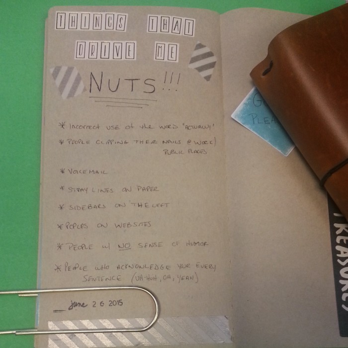 Things That Drive Me Nuts - #52Lists2015 - List 26 - Sarah Celebrates