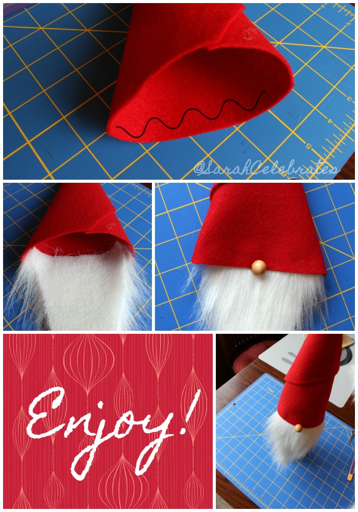 Gnome Toppers, Fairy Merry Christmas-Attaching the beard, hat and nose | #30MinuteCrafts SarahCelebrates