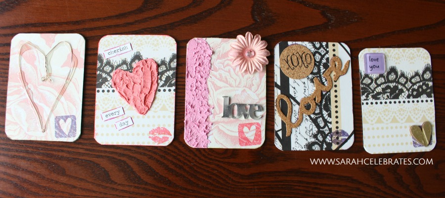 Valentines Artist Trading Cards - Warm Hearts #MixedMedia #atcs