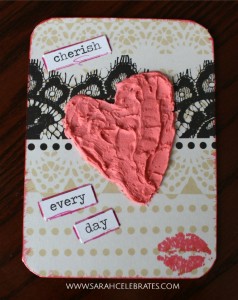 Valentines Artist Trading Cards - Cherish Every Day #MixedMedia #atcs