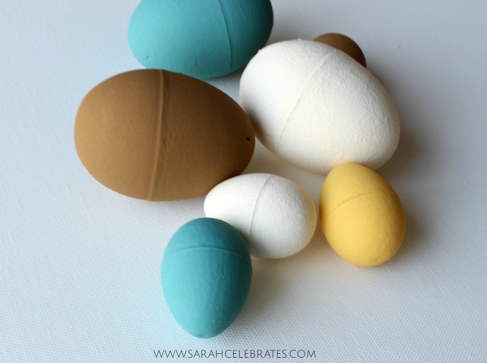 Childhood Easter Classic with Adult Style - a couple coats of Waverly chalk paint turns plain plastic eggs into stylish decor