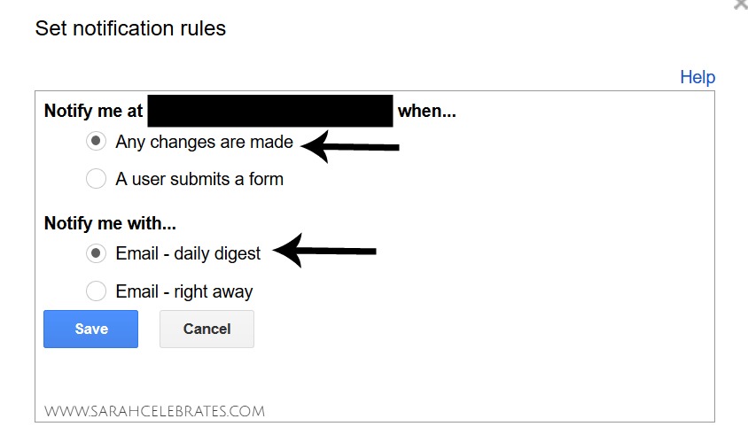 Join the Ultimate Linky List with Sarah Celebrates - Setting Notifications, Tools, Notifications, set rule