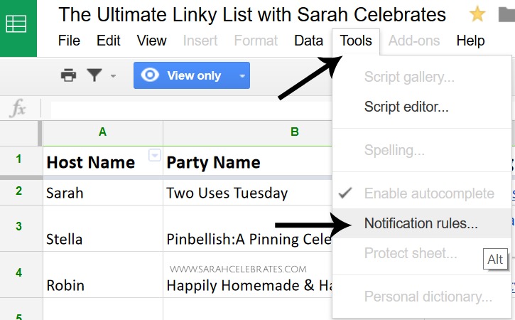 Join the Ultimate Linky List with Sarah Celebrates - Setting Notifications, Tools, Notifications