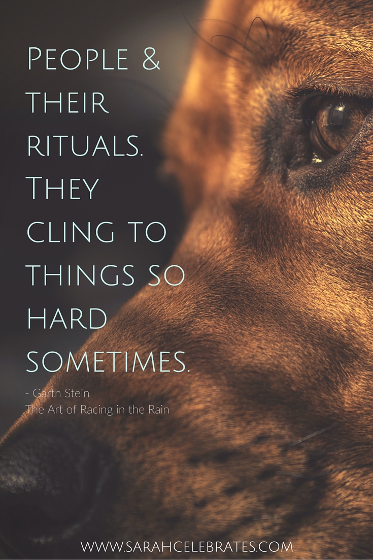 People and their rituals. They cling to things so hard sometimes. #MondayMotivation