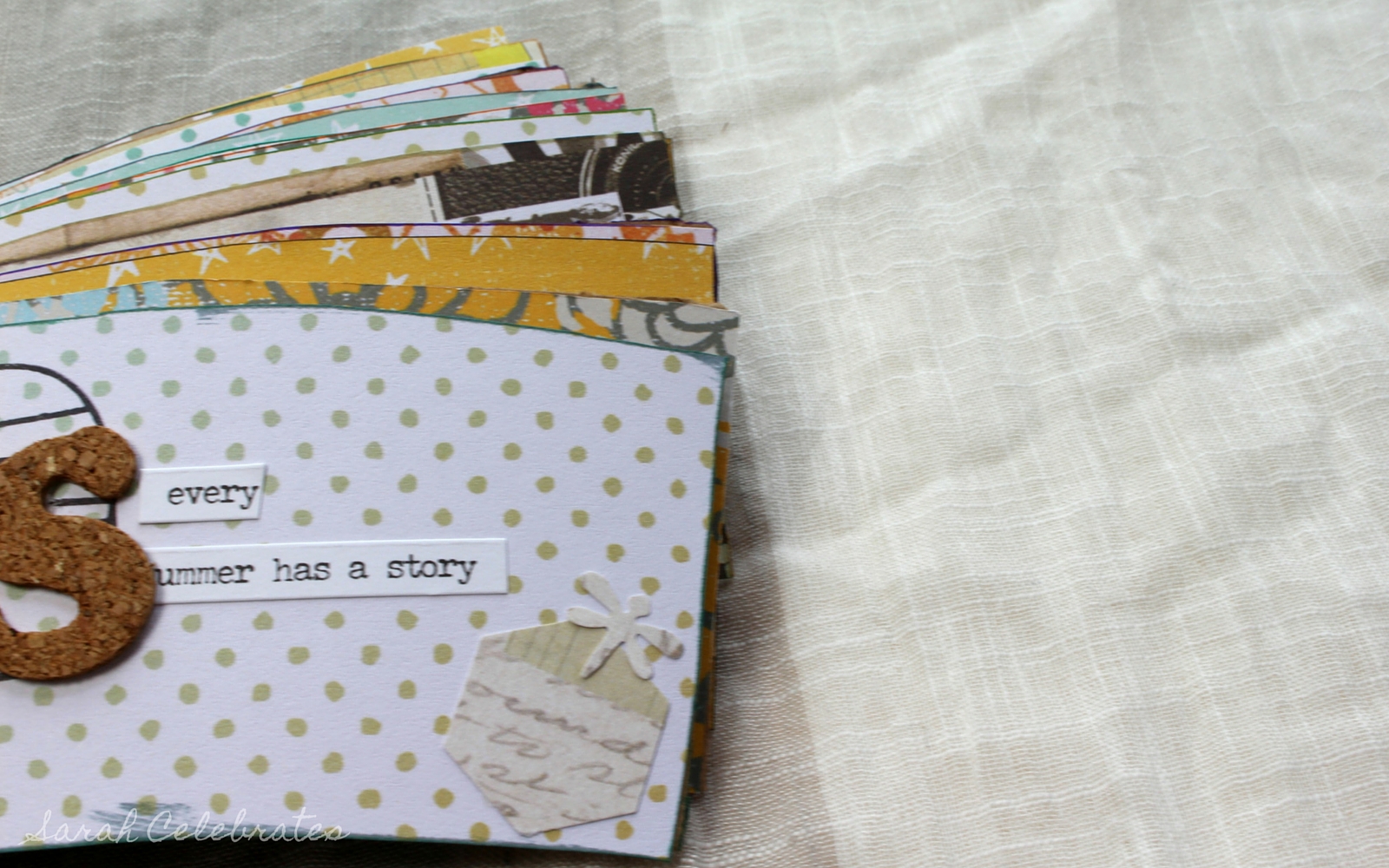 Mini Summer Memory Book, coffee sleeve upcycle