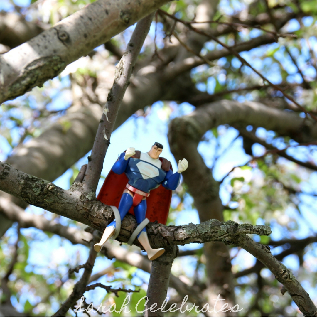 Super hero watching over a super man