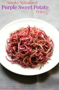 Smoky Spiralized Purple Sweet Potato Fries| #Pinbellish 42 Fave