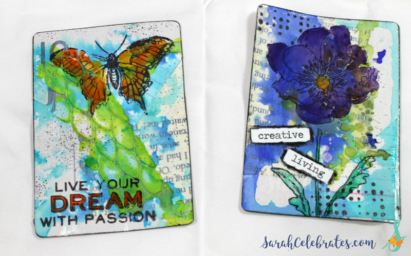 Artist Trading Cards (ATCs) - Creative Living, floral and butterflies