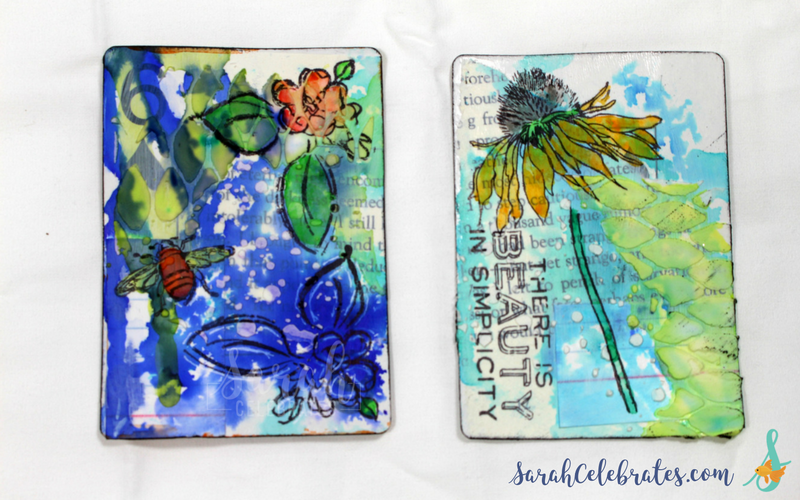 Artist Trading Cards (ATCs) - Creative Living, floral and butterflies